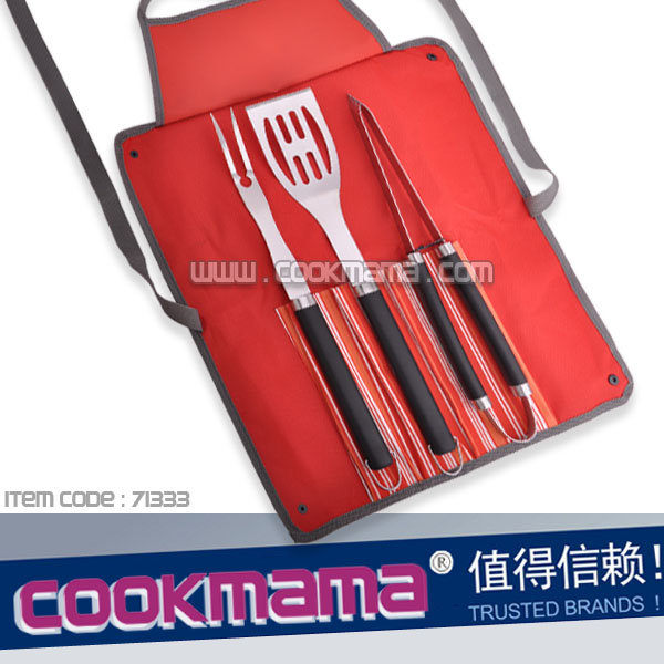 3pcs PP plastic handle barbecue tool set