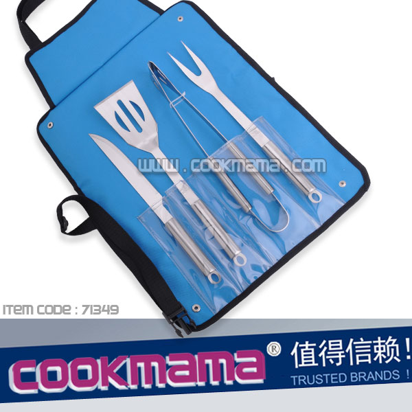4pcs stainless steel bbq tools nylon carry bag