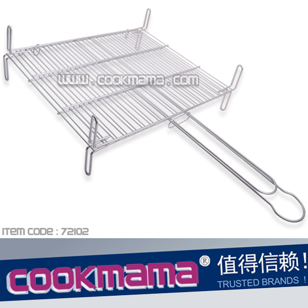 galvanized platedl grilling basket with legs 45x40cm