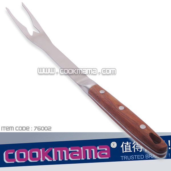 high quality rose wood handle BBQ fork