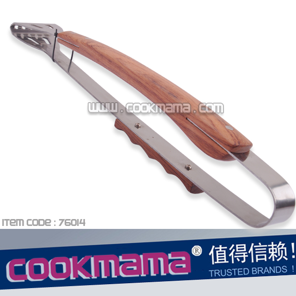 high quality rose wood handle bbq tongs