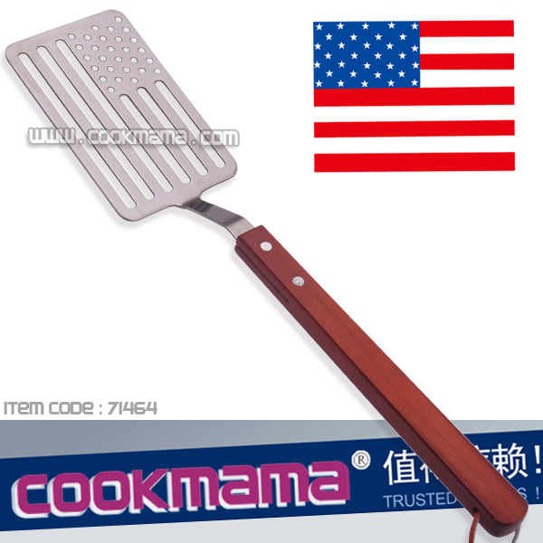 American Flag,US Flag shape bbq spatula with wood handle