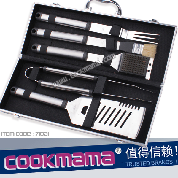 5pcs stainless steel Barbecue tool set with storge case