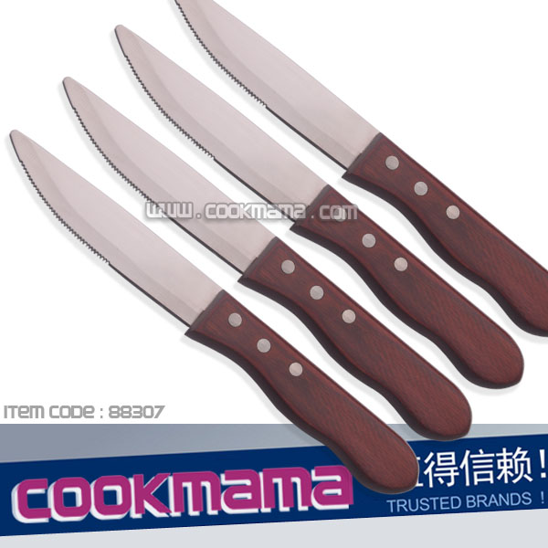 high quality color wood handle steak knife