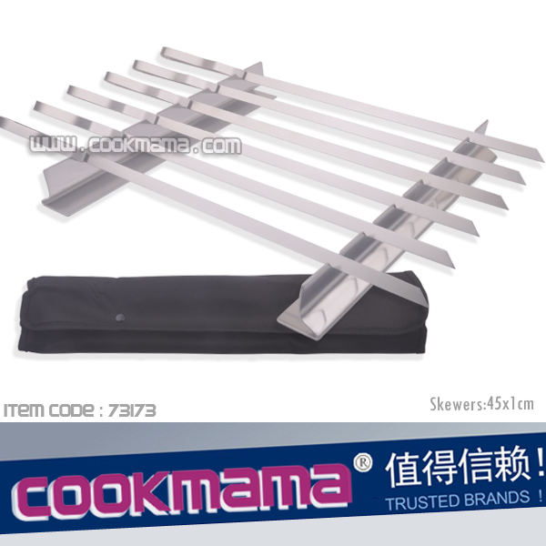 8pcs Stainless Steel BBQ Skewers set with BBQ rack